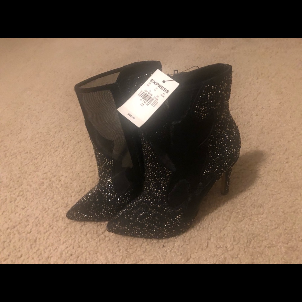 Mesh Crystal Heeled Boot